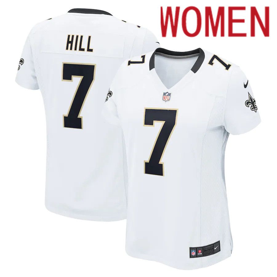 Cheap Women New Orleans Saints 7 Taysom Hill Nike White Game NFL Jersey